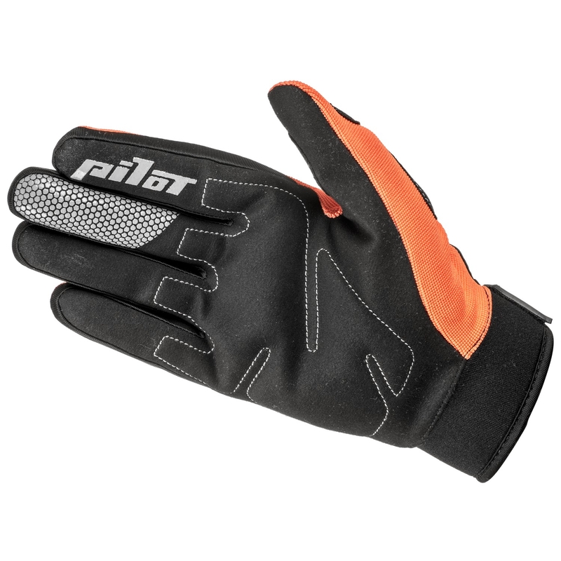 Guantes de motocross infantiles Pilot Pioneer naranja flúo-negro