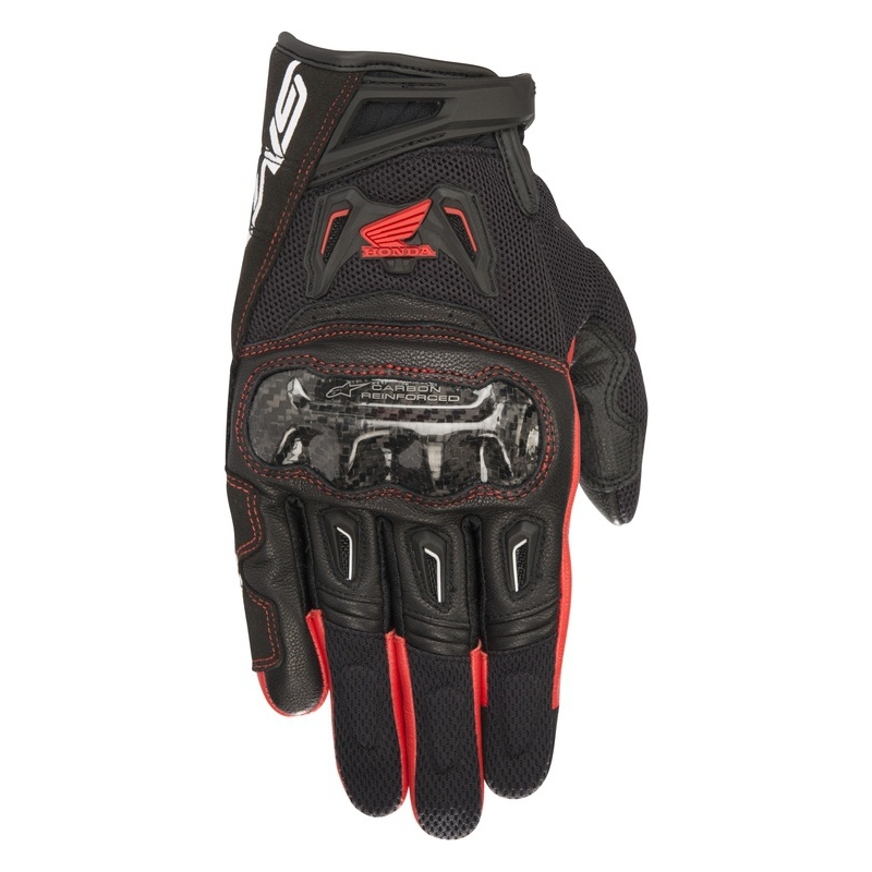 Alpinestars SMX-2 Air Carbon Guantes de moto Honda Colección Negro y Rojo