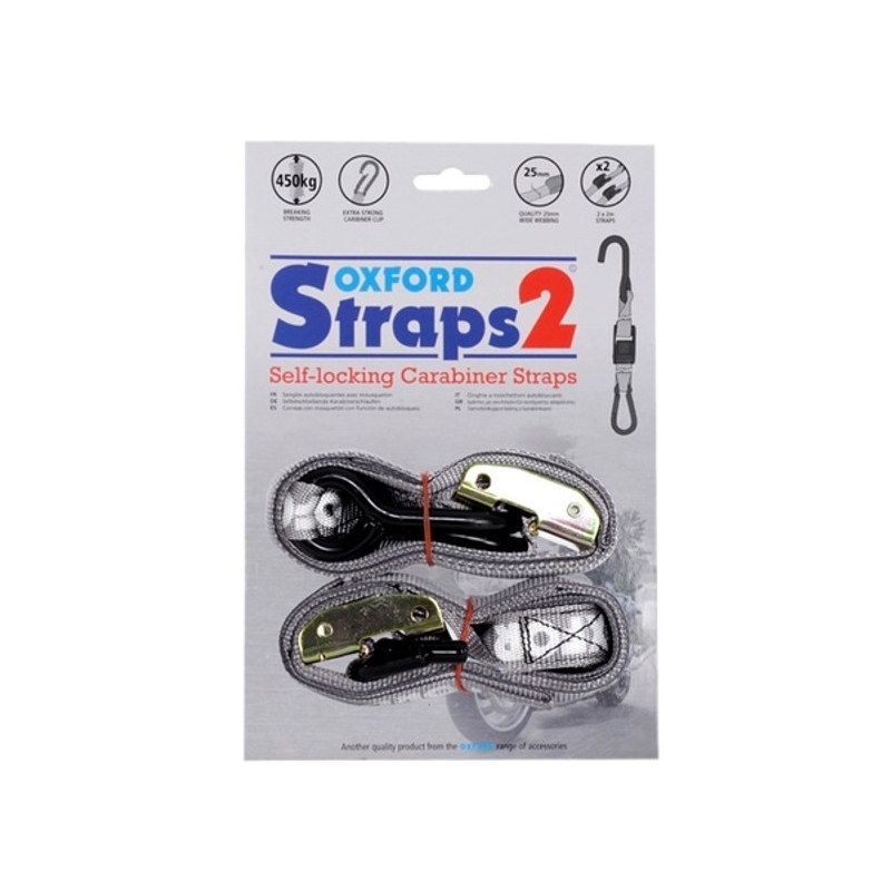 Correas de mosquetón Oxford ajustables y reforzadas 25 mm gris