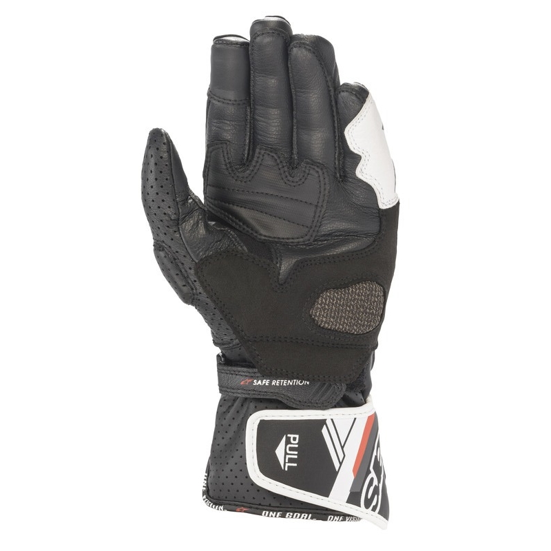 Guantes de moto Alpinestars SP-8 para mujer en blanco y negro