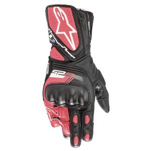 Guantes de moto Alpinestars SP-8 para mujer negro, blanco y rosa
