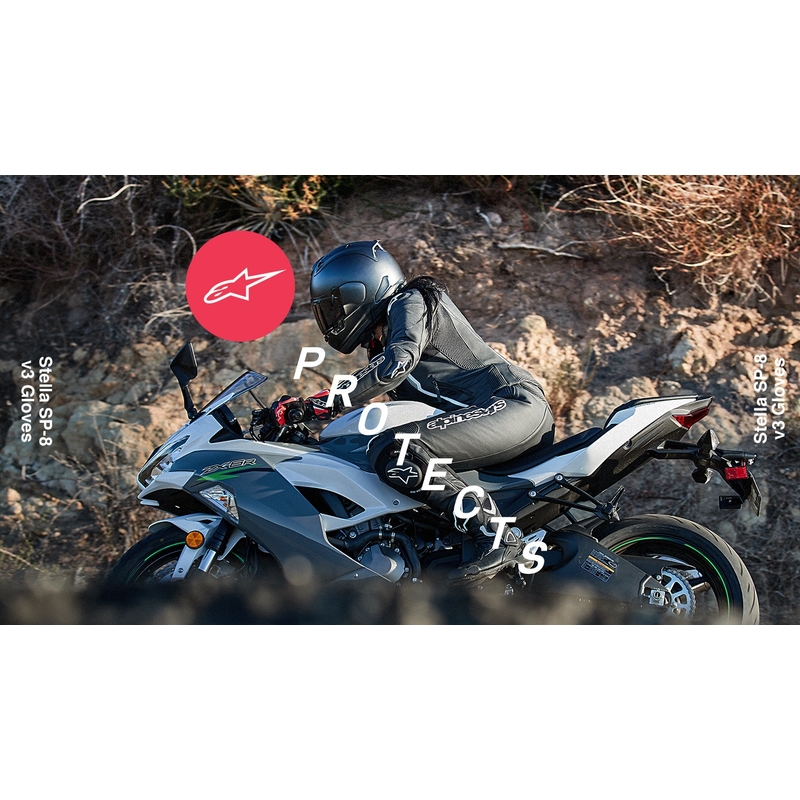 Guantes de moto Alpinestars SP-8 para mujer negro, blanco y rosa