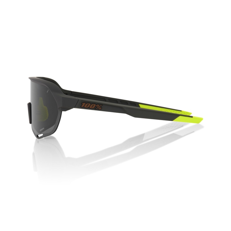 Gafas de sol 100% - USA S2 negro-amarillo fluorescente con cristales ahumados
