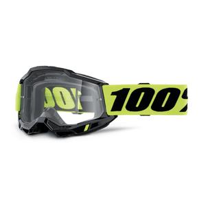 Gafas de motocross 100% ACCURI 2 OTG negro-amarillo fluo (plexi transparente)