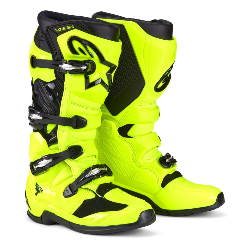Botas de moto Alpinestars Tech 7 amarillo flúor-negro