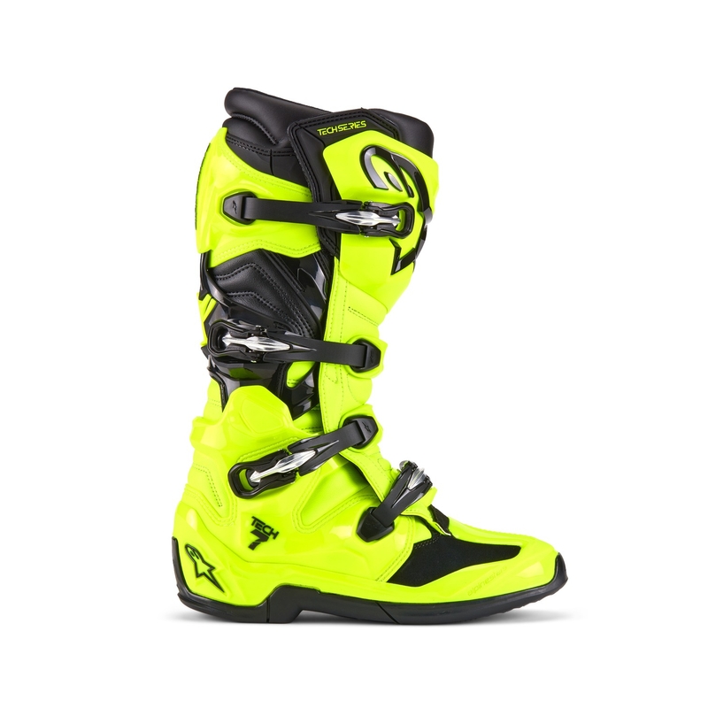 Botas de moto Alpinestars Tech 7 amarillo flúor-negro