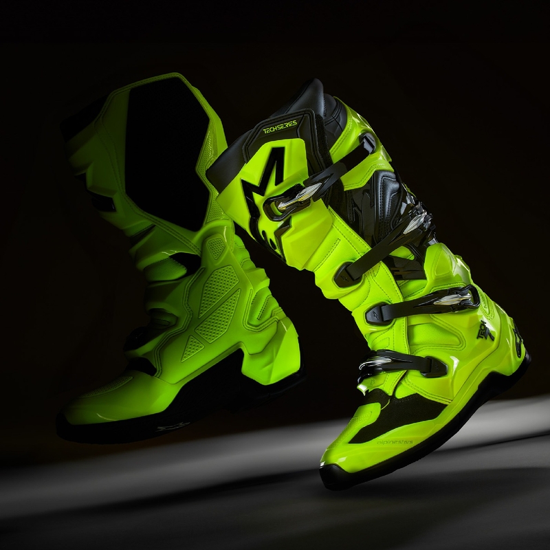 Botas de moto Alpinestars Tech 7 amarillo flúor-negro