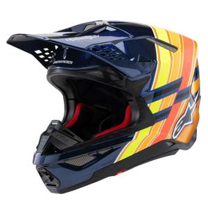 Casco de motocross Alpinestars Supertech S-M10 TROY LEE DESIGNS azul perla-naranja fluo-amarillo-rojo