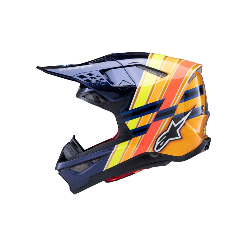 Casco de motocross Alpinestars Supertech S-M10 TROY LEE DESIGNS azul perla-naranja fluo-amarillo-rojo