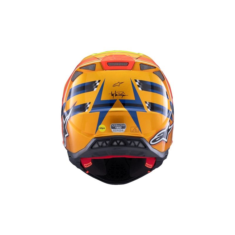 Casco de motocross Alpinestars Supertech S-M10 TROY LEE DESIGNS azul perla-naranja fluo-amarillo-rojo