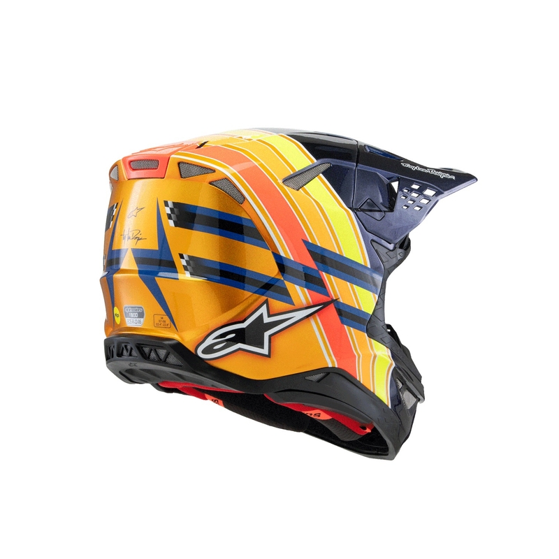 Casco de motocross Alpinestars Supertech S-M10 TROY LEE DESIGNS azul perla-naranja fluo-amarillo-rojo