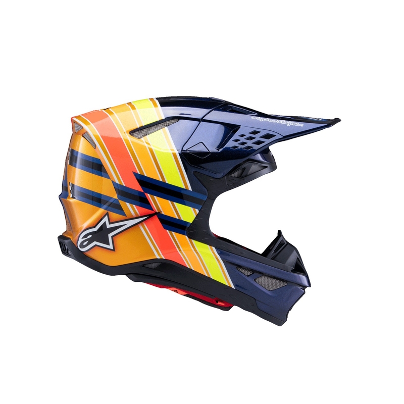 Casco de motocross Alpinestars Supertech S-M10 TROY LEE DESIGNS azul perla-naranja fluo-amarillo-rojo