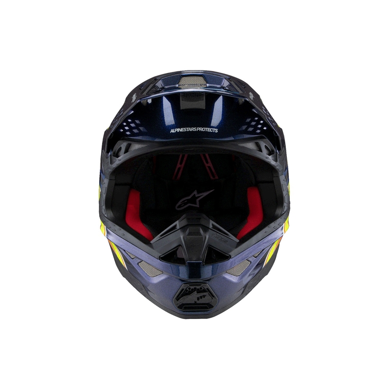 Casco de motocross Alpinestars Supertech S-M10 TROY LEE DESIGNS azul perla-naranja fluo-amarillo-rojo
