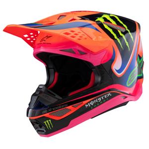 Casco de motocross Alpinestars Supertech S-M10 edición HAIDEN DEEGAN naranja fluo-morado-verde rosado 2025