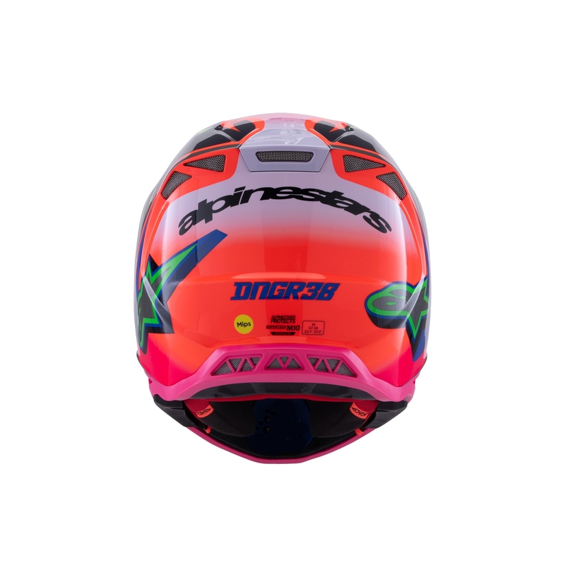 Casco motocross Alpinestars Supertech S-M10 HAIDEN DEEGAN edition fluo naranja-morado-rosa-verde