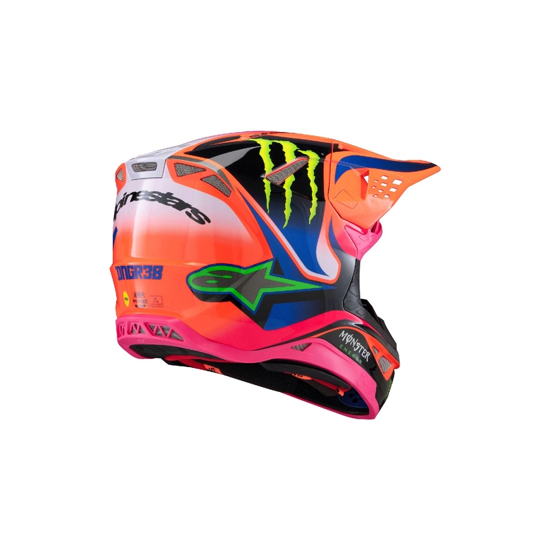 Casco motocross Alpinestars Supertech S-M10 HAIDEN DEEGAN edition fluo naranja-morado-rosa-verde