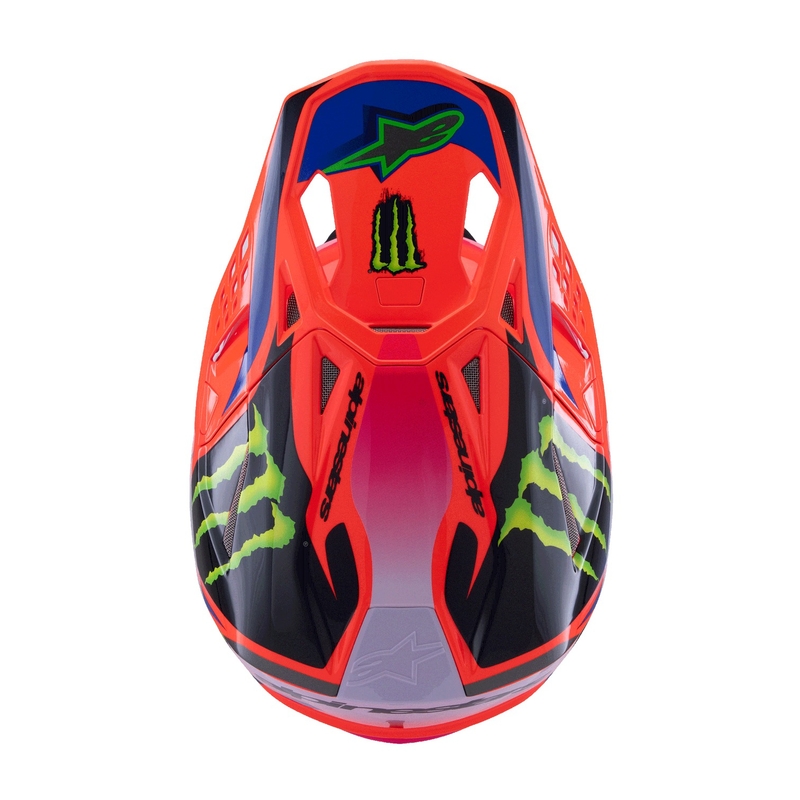 Casco motocross Alpinestars Supertech S-M10 HAIDEN DEEGAN edition fluo naranja-morado-rosa-verde