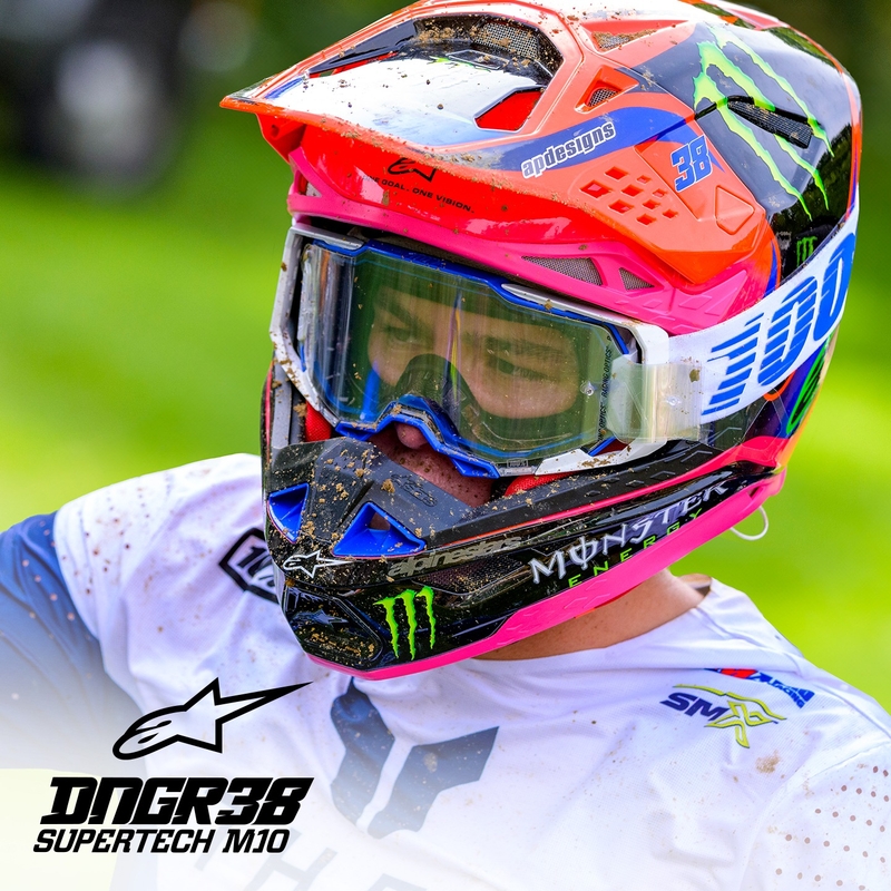 Casco motocross Alpinestars Supertech S-M10 HAIDEN DEEGAN edition fluo naranja-morado-rosa-verde