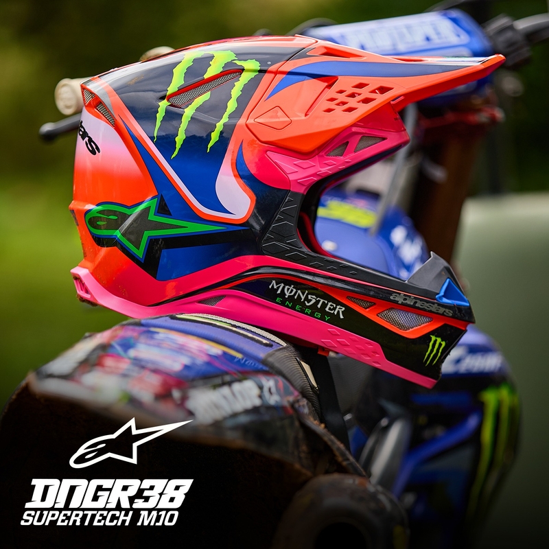Casco motocross Alpinestars Supertech S-M10 HAIDEN DEEGAN edition fluo naranja-morado-rosa-verde