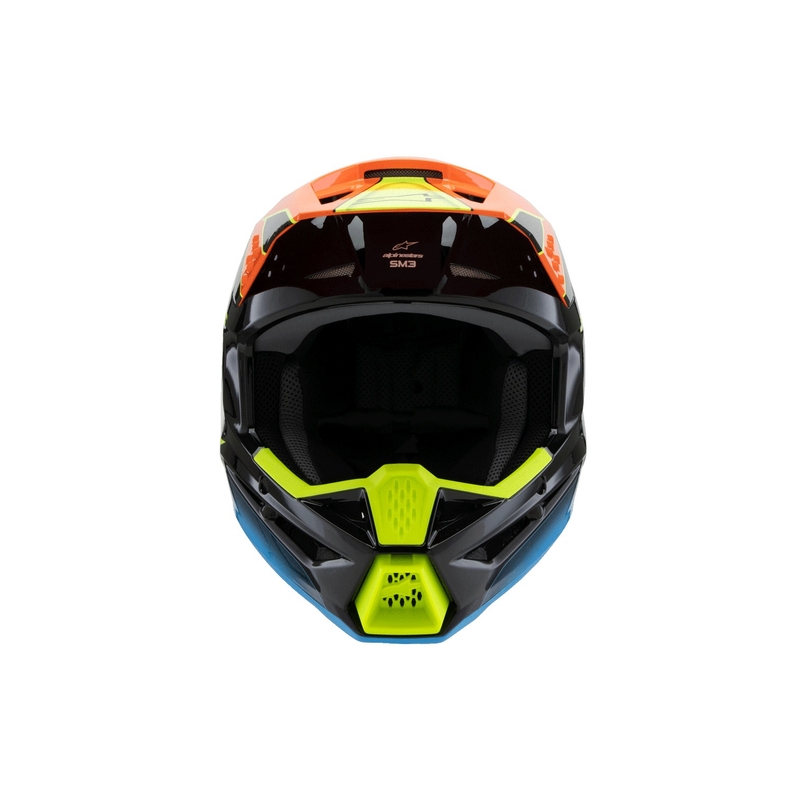 Casco de motocross infantil Alpinestars S-M3 FRAY negro-naranja fluo-amarillo fluo-turquesa
