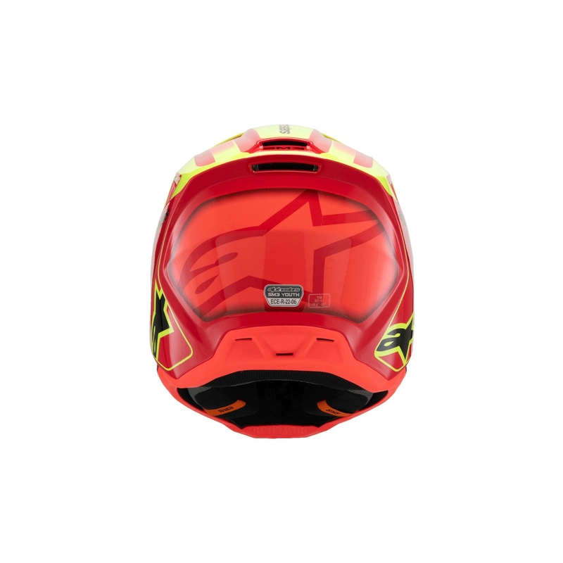 Casco de motocross infantil Alpinestars S-M3 FRAY rojo-amarillo fluorescente-negro