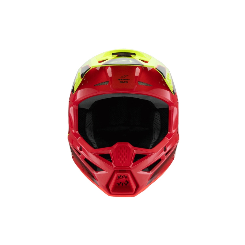 Casco de motocross infantil Alpinestars S-M3 FRAY rojo-amarillo fluorescente-negro