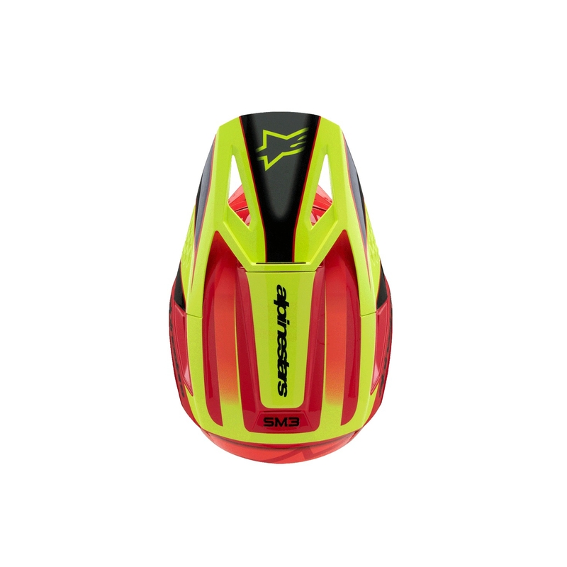 Casco de motocross infantil Alpinestars S-M3 FRAY rojo-amarillo fluorescente-negro