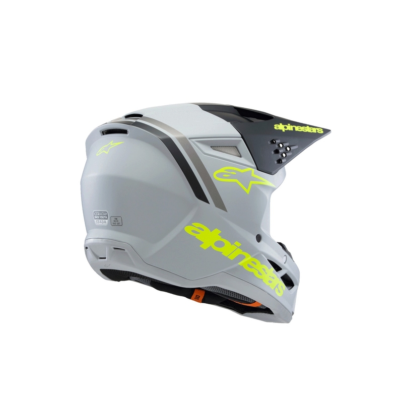 Casco de motocross infantil Alpinestars S-M3 RADIUM gris mate-amarillo fluorescente-negro