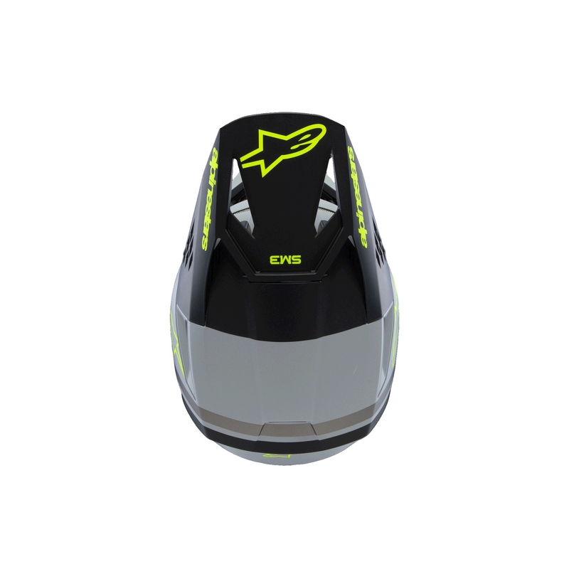 Casco de motocross infantil Alpinestars S-M3 RADIUM gris mate-amarillo fluorescente-negro