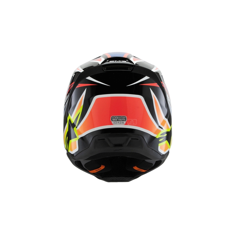 Casco de motocross infantil Alpinestars S-M3 WURX negro-amarillo fluorescente-azul-rojo