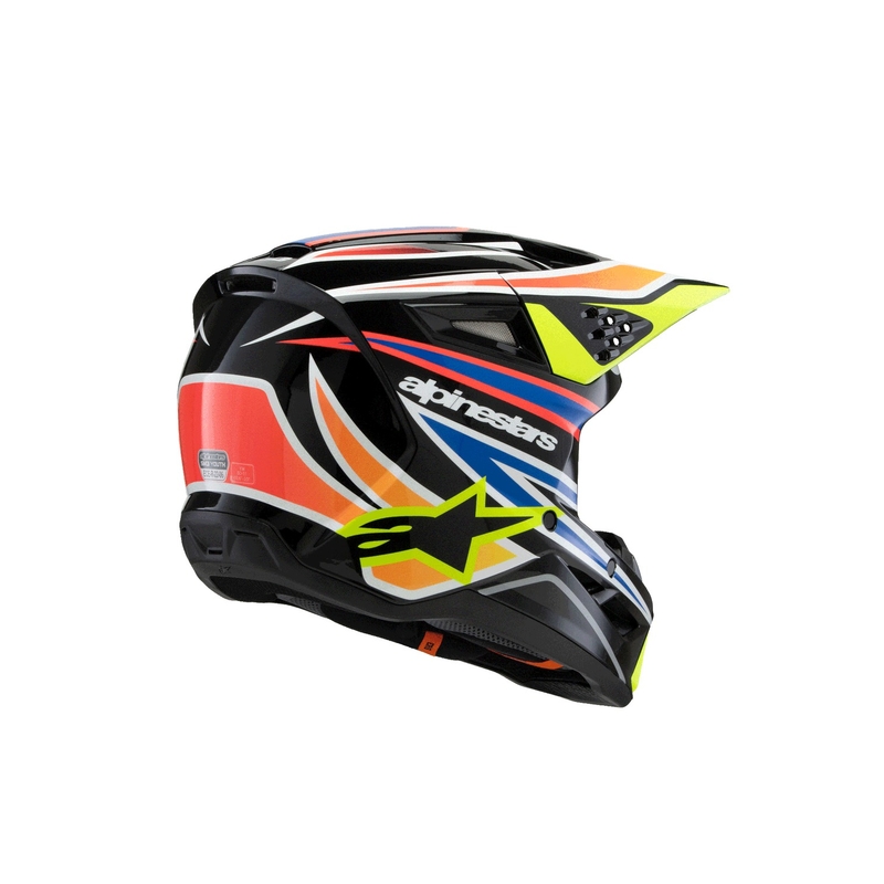 Casco de motocross infantil Alpinestars S-M3 WURX negro-amarillo fluorescente-azul-rojo