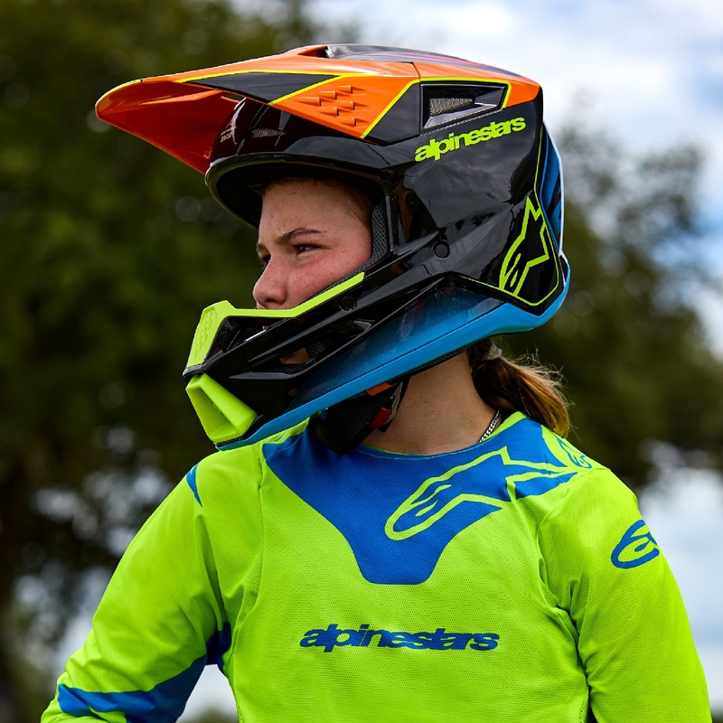Casco de motocross infantil Alpinestars S-M3 Solid negro mate