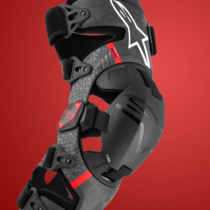 Rodilleras Alpinestars Supertech RK-10 Plasma negro-rojo