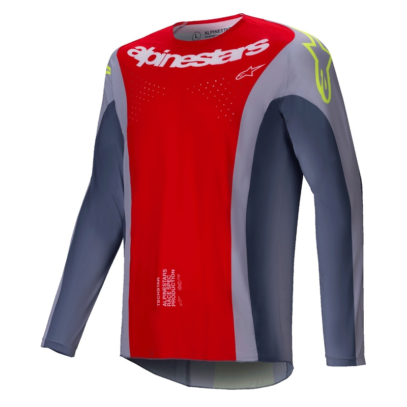 Maillot de motocross Alpinestars Techstar Melt rojo-gris