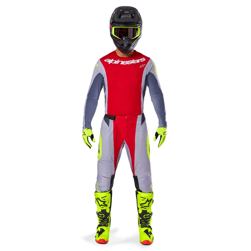 Maillot de motocross Alpinestars Techstar Melt rojo-gris