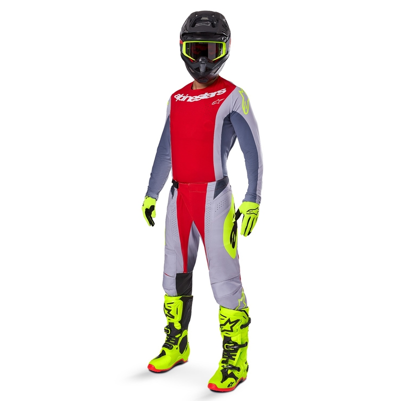 Maillot de motocross Alpinestars Techstar Melt rojo-gris
