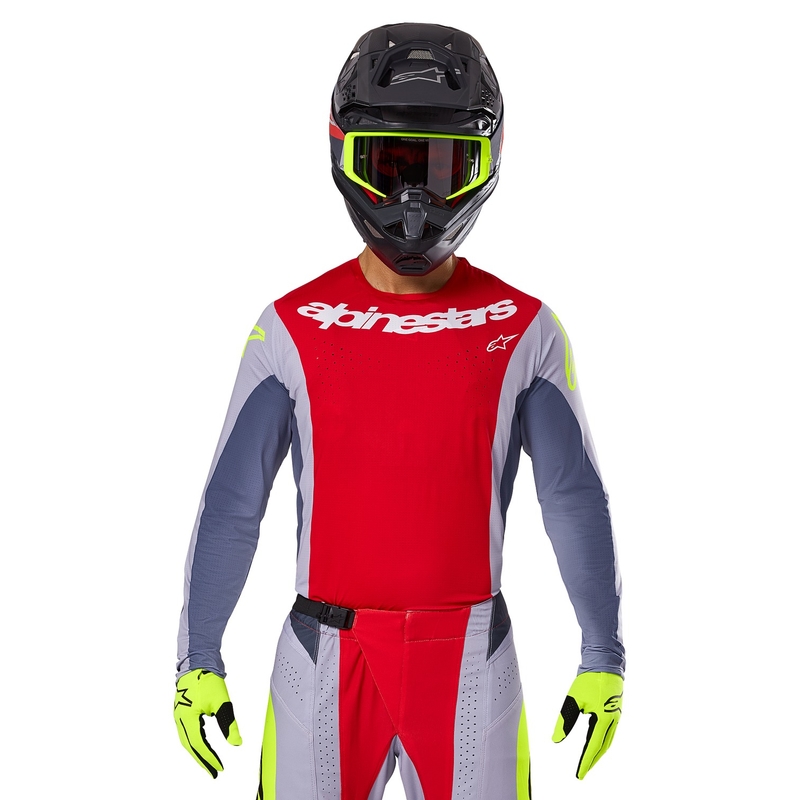 Maillot de motocross Alpinestars Techstar Melt rojo-gris