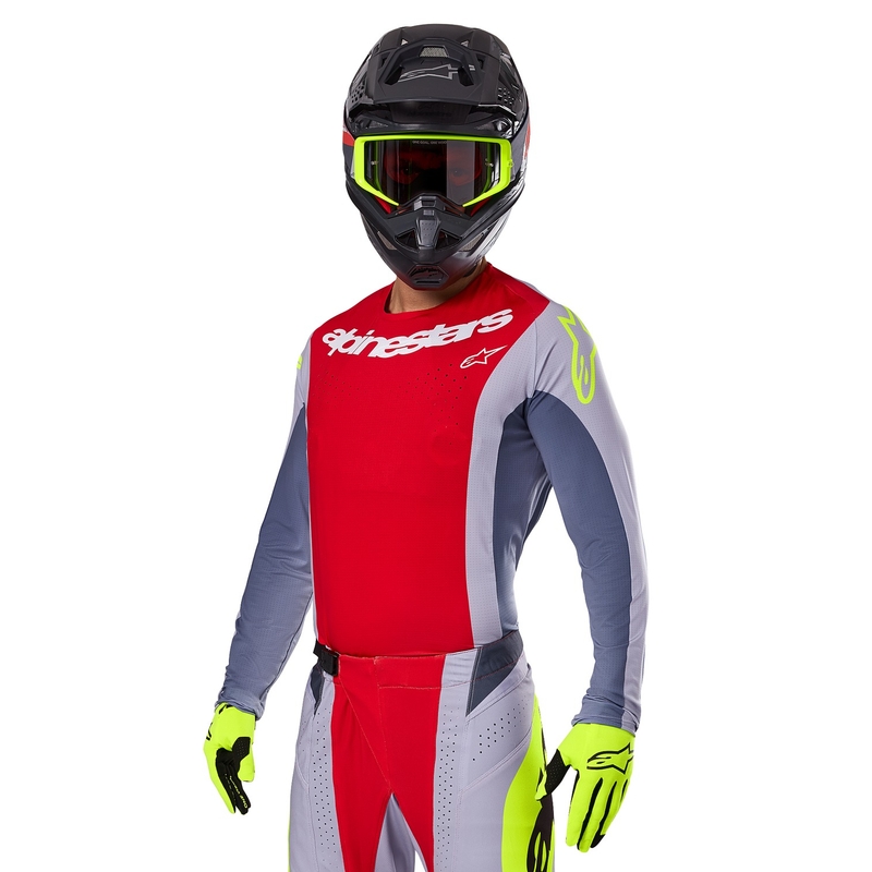 Maillot de motocross Alpinestars Techstar Melt rojo-gris