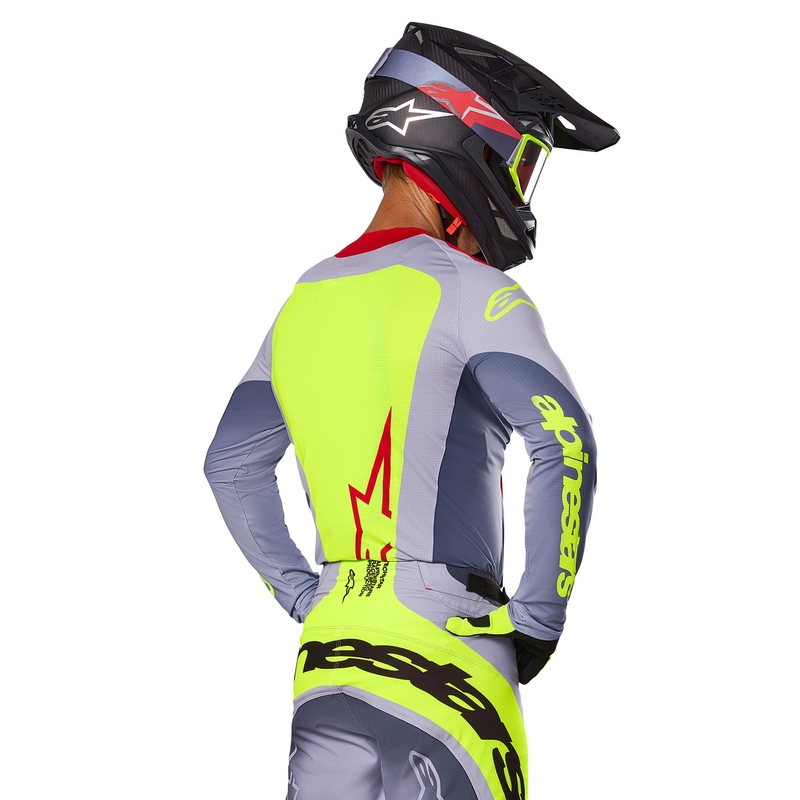 Maillot de motocross Alpinestars Techstar Melt rojo-gris
