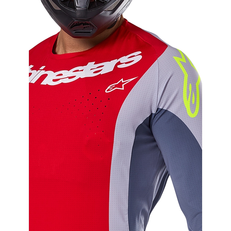 Maillot de motocross Alpinestars Techstar Melt rojo-gris