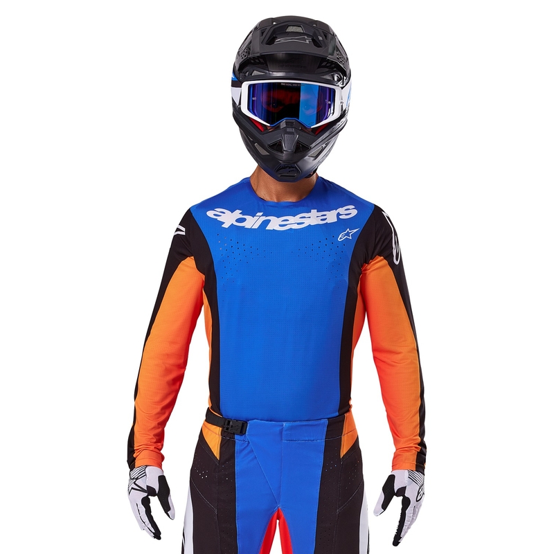 Maillot motocross Alpinestars Techstar Melt naranja y azul