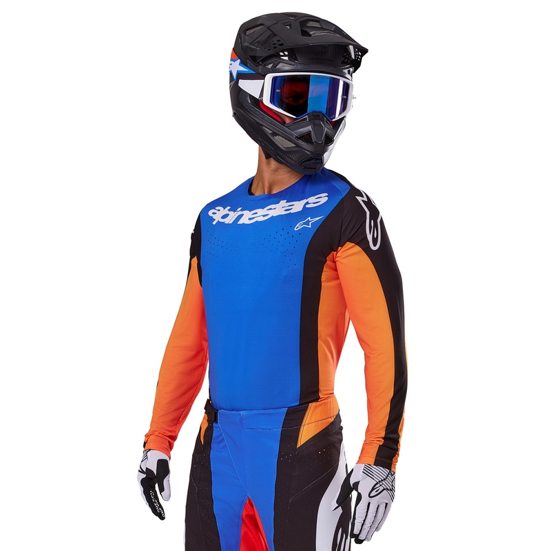 Maillot motocross Alpinestars Techstar Melt naranja y azul