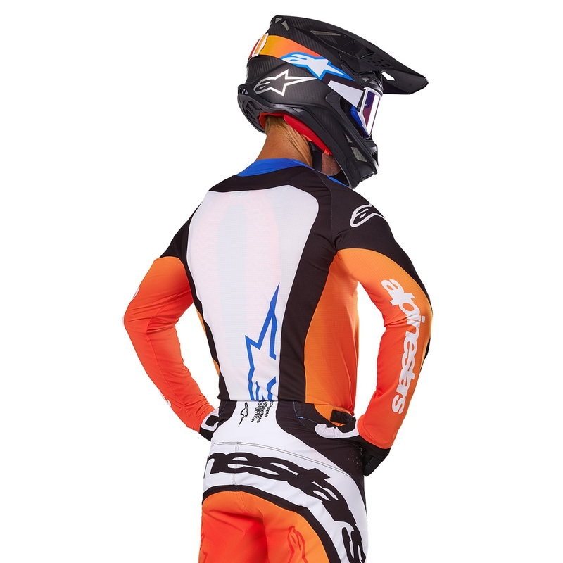 Maillot motocross Alpinestars Techstar Melt naranja y azul