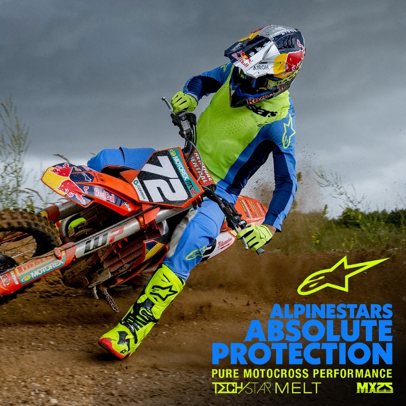 Maillot de motocross Alpinestars Techstar Melt fluo amarillo-azul