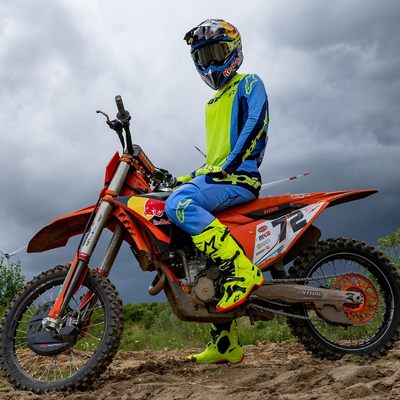 Maillot de motocross Alpinestars Techstar Melt fluo amarillo-azul