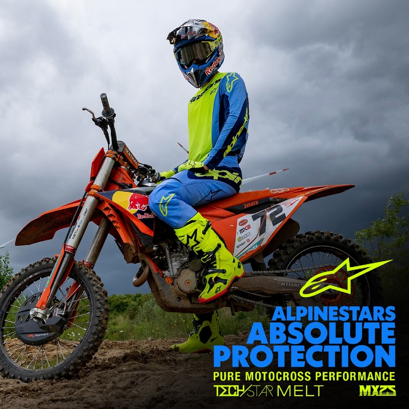 Maillot de motocross Alpinestars Techstar Melt fluo amarillo-azul