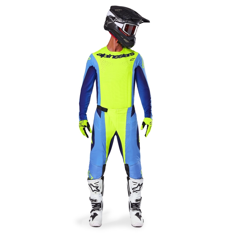 Maillot de motocross Alpinestars Techstar Melt fluo amarillo-azul