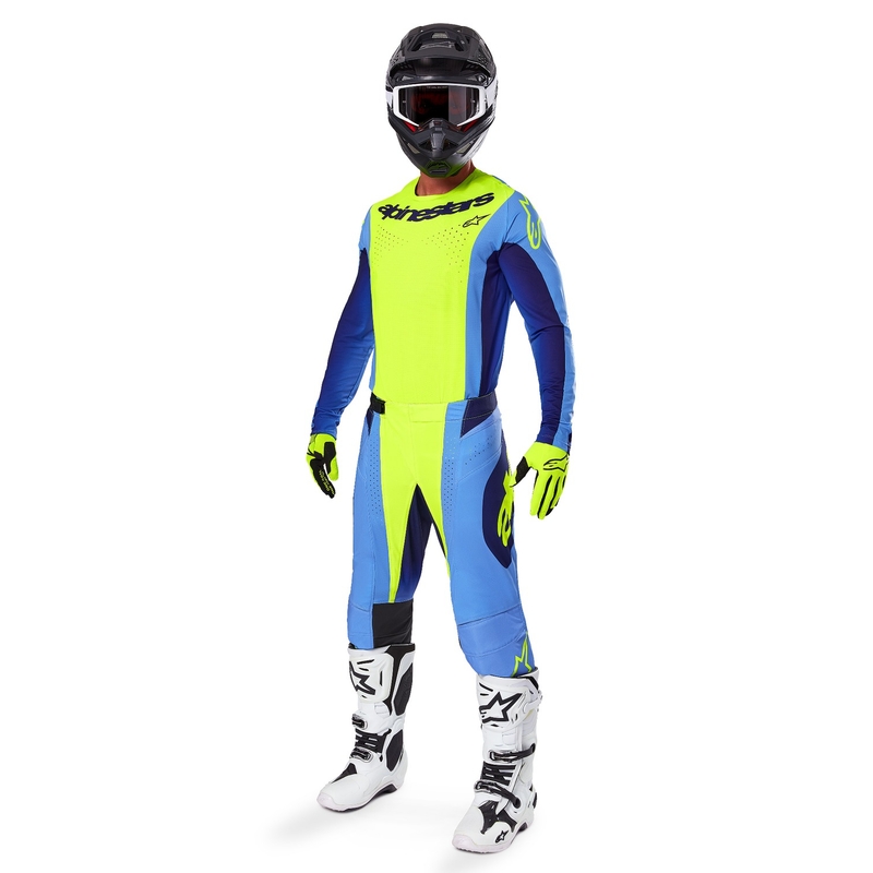 Maillot de motocross Alpinestars Techstar Melt fluo amarillo-azul