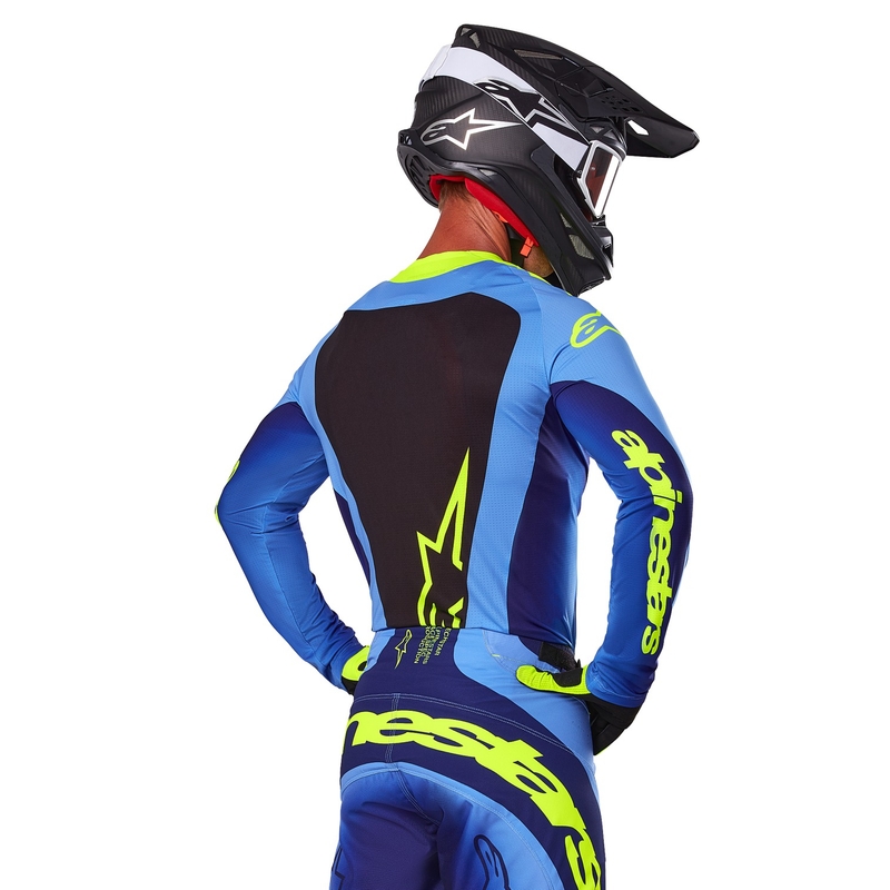 Maillot de motocross Alpinestars Techstar Melt fluo amarillo-azul