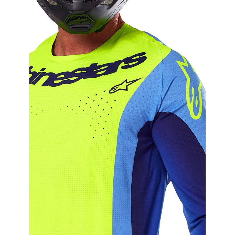 Maillot de motocross Alpinestars Techstar Melt fluo amarillo-azul